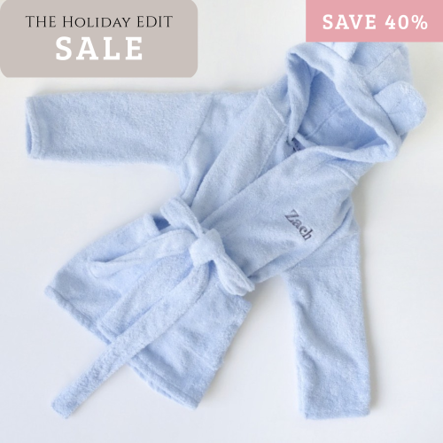 Hooded Bathrobe - Blue (Discount applied at checkout)